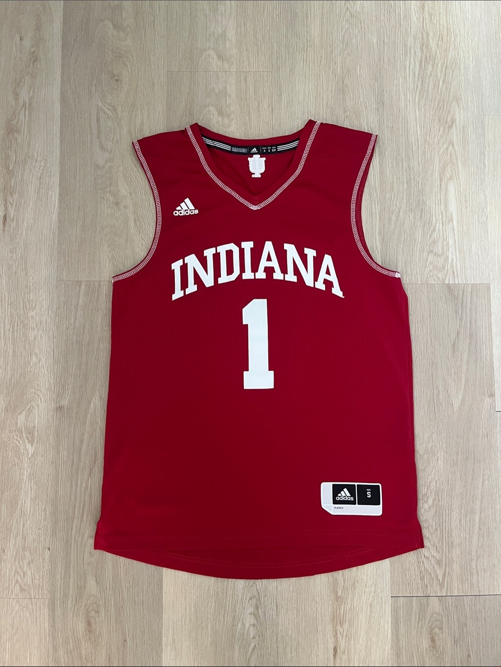 adidas Men’s Red Indiana #1 Basketball Jersey - Men’s Small